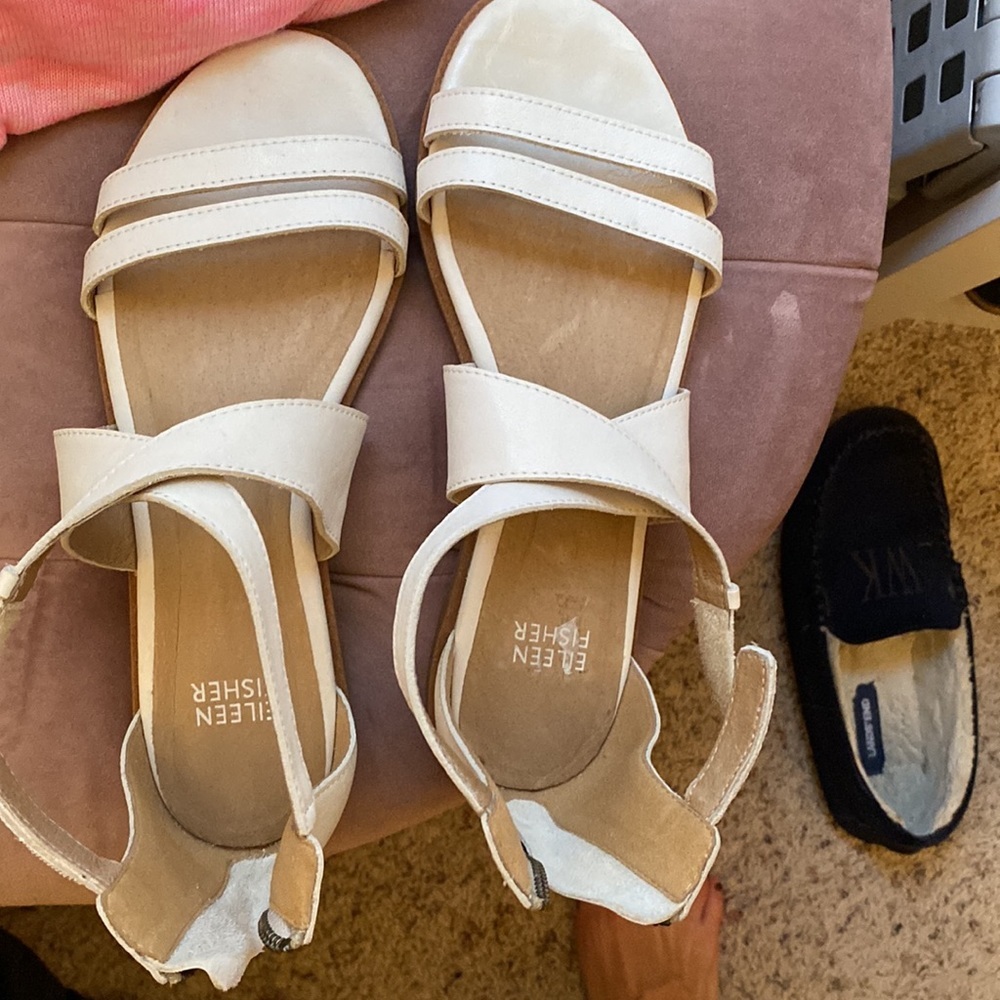 Eileen Fisher gladiator sandals 6.5 Bone